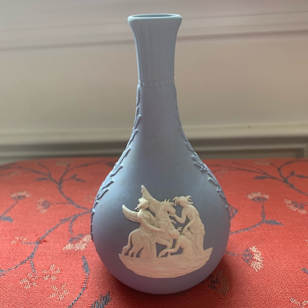 Wedgwood Blue Jasperware Bud Vase vintage